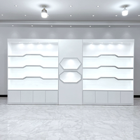 Vitrine de présentation de parfums sur pied, design moderne, portable, pliable, légère, éclairage LED, bois MDF, couleur personnalisée
