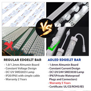 Barra de Luz LED ADLED 2026 de Fábrica, Iluminación Directa de Borde, LED SMD3030, 6500K, 18PCS/M, IP20, Doble Cara, para Caja de Luz Publicitaria, 2000 Lúmenes - Product Image 5