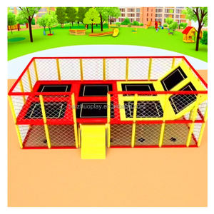 Équipement de parc de <span class=keywords><strong>trampoline</strong></span> commercial <span class=keywords><strong>Trampoline</strong></span> extérieur pour enfants avec clôture de sécurité colorée Double lit de saut <span class=keywords><strong>Trampoline</strong></span> en filet d'intérieur - Product Image 4