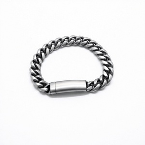 Stainless Steel Cuban Chain Bracelet with Carved Rose Flower Clasp Gothic Punk Style Vintage Jewelry Gift <b>for</b> <b>Men</b> - Product Image 5