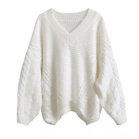 Hiver Français Niche Design Fabricant de vêtements Loose V-neck Temperament Mid-length Sweater Mesh Skirt Knitted Two-piece Set