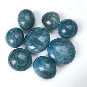 Wholesale natural crystal palm blue apatite palm stone for decoration