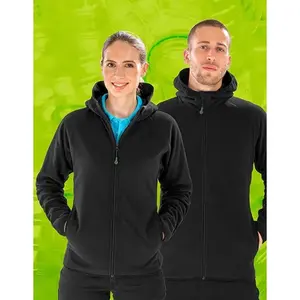 Giacca con cappuccio in microfibra riciclata, merchandising sostenibile - Product Image 2