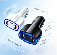 Cargador de Coche de 3 Puertos QC3.0 USB+Tipo-C 3.5A Carga Rápida con Luz LED Azul 12-24V Cargador para Encendedor de Cigarrillos OEM Venta al Por Mayor
