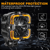 Phare de travail LED LOYO 4x4 pour camion, 65W, projecteur auxiliaire sans bordure, cube tout-terrain, feu antibrouillard, 4 pouces, pour conduite hors route