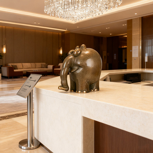 Estatuilla de <span class=keywords><strong>elefante</strong></span> de bronce para decoración del hogar, escultura de arte Animal chapada en pulido para Navidad, sala de estar, jardín, jardín - Product Image 5