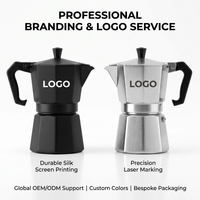 Kingze marmite à moka 2 en 1 en aluminium avec logo personnalisé théière à café style italien cafetera pot à moka machine à expresso