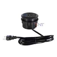Juego de Sofás Redondos con Enchufe Eléctrico Integrado con 2 Tomas de Corriente Estándar de EE. UU. y 2 Puertos de Carga USB con Clasificación IP44, Muebles Modernos