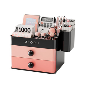 Organisateur de bureau Uforu avec tiroirs et porte-stylos pour le rangement de fournitures de bureau, forme rectangulaire, matériau PP - Product Image 1