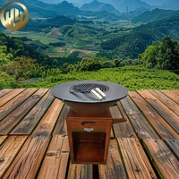 Plaque de barbecue en acier corten sur mesure de haute qualité avec surface rouillée et combustible en bois pour utilisation en extérieur dans un foyer de jardin