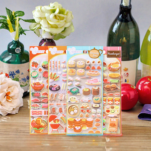Customizable Geometric <b>3D</b> PVC <b>Stickers</b> with Raised <b>Stickers</b> Exquisite and Cute Food Shapes for Children Promotional Gifts - Product Image 1