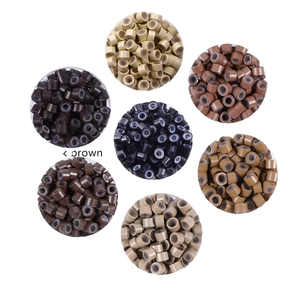 TEEJAY Prix de gros Perles en silicone et cuivre 1000 pièces Micro-liens Anneaux colorés Fixation forte pour I-Tip/Nano/Micro Ring/Weft - Product Image 1