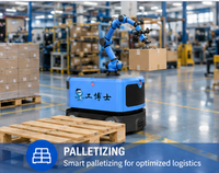 Robot composite autonome intelligent à 6 axes avec châssis mobile AMR300, bras robotique collaboratif AGV pour la manutention des matériaux