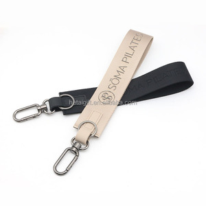 Never Lost Metal Carabiner <strong>Keychain</strong> Custom Jacquard Woven Logo <strong>Wristlet</strong> Backpack Pendant Key Holder - Product Image 4