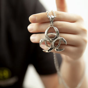 Moda Hip Hop estilo de acero inoxidable BioHazard colgante para hombres Resident Evil colgante <span class=keywords><strong>collar</strong></span> - Product Image 5