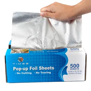 500 Sheets Pop-up Foil Sheets Aluminium Foil Food Use Kitchen Packing Use Aluminum Foil Sheets