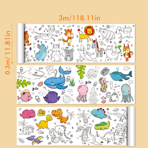 EN PACK 3M 6M 12M <span class=keywords><strong>Princesse</strong></span> DIY Graffiti Coloriage Peinture Papier En Gros Dessin Animé Coloriage Papier Rouleau pour Enfants - Product Image 4