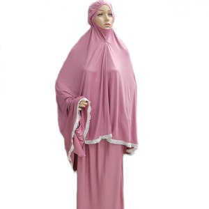 Lait Soie Doux Dame Musulmane Jilbab 2 Pièces Abaya Robe Musulmane Femmes En Gros 2 Pièces Ensemble Femmes Abaya - Product Image 1