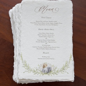 Elegante Tarjeta de Invitación de Boda con Diseño Floral Pintado a Mano, Impresión Digital y Relieve, en Cartulina Premium - Product Image 2