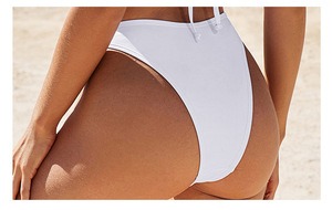 Costume da Bagno Sexy Lucido 2022, Set Micro Bikini di Marca, Abbigliamento da Spiaggia Due Pezzi con Paillettes Argento, Fascia Senza Spalline e Taglio Alto per Donne - Product Image 6