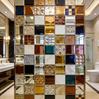 Mosaïque de verre moderne en gros, carreaux carrés et rectangulaires pour revêtement mural intérieur de autocar, décoration de maison et miroirs