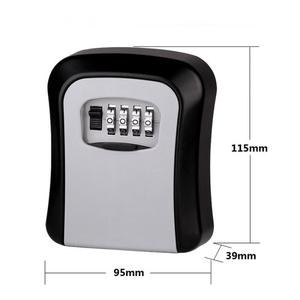 Small Grey And Black Key Lock Box Combination Lockbox With Code For House Key Storage,Combo Door Locker