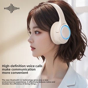 WESDAR Brand Bt 5.3 אוזניות אלחוטיות 40mm Driver TF Card רדיו FM LED אור 10H זמן משחק קל משקל אוזניות נסיעות למשחקים - Product Image 6