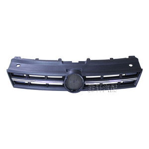 Volkswagen Polo Front Grille Cover 2011-2013 ABS <b>Plastic</b> Bumper Upper Grille With Bright <b>Strip</b> - Product Image 1