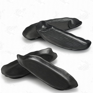 Vajilla comercial irrompible para restaurante <span class=keywords><strong>de</strong></span> <span class=keywords><strong>sushi</strong></span>, placa <span class=keywords><strong>de</strong></span> melamina en blanco negra <span class=keywords><strong>de</strong></span> 11 pulgadas - Product Image 5