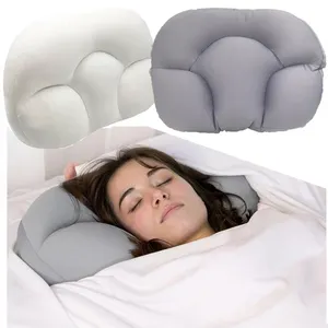 Bantal awan bulat penuh, bantal leher tidur, desain alur telur pusat ergonomis 3D lembut bersirkulasi