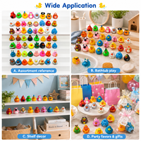 Lot de jouets canards en caoutchouc en gros, assortiment de canards jaunes, canards jeep, jouets flottants pour bain et piscine, décorations pour fêtes aquatiques