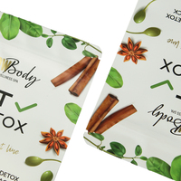 Sachets d'emballage Doypack personnalisés, refermables avec fermeture éclair, pour thé détoxifiant, thé aux herbes, thé minceur