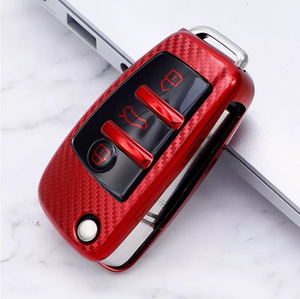 Étui de <span class=keywords><strong>clé</strong></span> de voiture en fibre de <span class=keywords><strong>carbone</strong></span> de qualité supérieure pour A-Series Q3, <span class=keywords><strong>coque</strong></span> de protection souple en TPU anti-rayures - Product Image 6