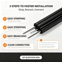 Cable de Fibra Óptica FTTH de 4 Hilos, Cable de Fibra Óptica de 1 km/rollo, Cable de Fibra Óptica Tipo Arco para Redes CCTV, Ingeniería en Exteriores