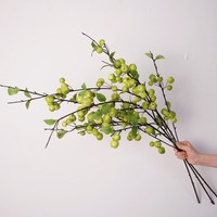 Levensechte zijden appelboomtak met 33 vruchten, 100 cm, voor fotografie-accessoires, thuisdecoratie, bruiloft & kerstbloemdecoratie