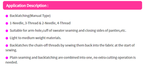 高品質キングテックスUH9023手動式バックラッチングオーバーロックミシン - Product Image 5