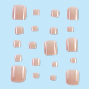 24 faux <span class=keywords><strong>ongles</strong></span> de pieds roses nude style French, motifs d'art pour <span class=keywords><strong>les</strong></span> orteils, <span class=keywords><strong>ongles</strong></span> artificiels à couverture complète - Product Image 3