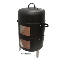 Prix usine Commercial extérieur 3 en 1 tour ronde cylindre charbon de bois vapeur cylindre Barbecue barbecue fumeur gril