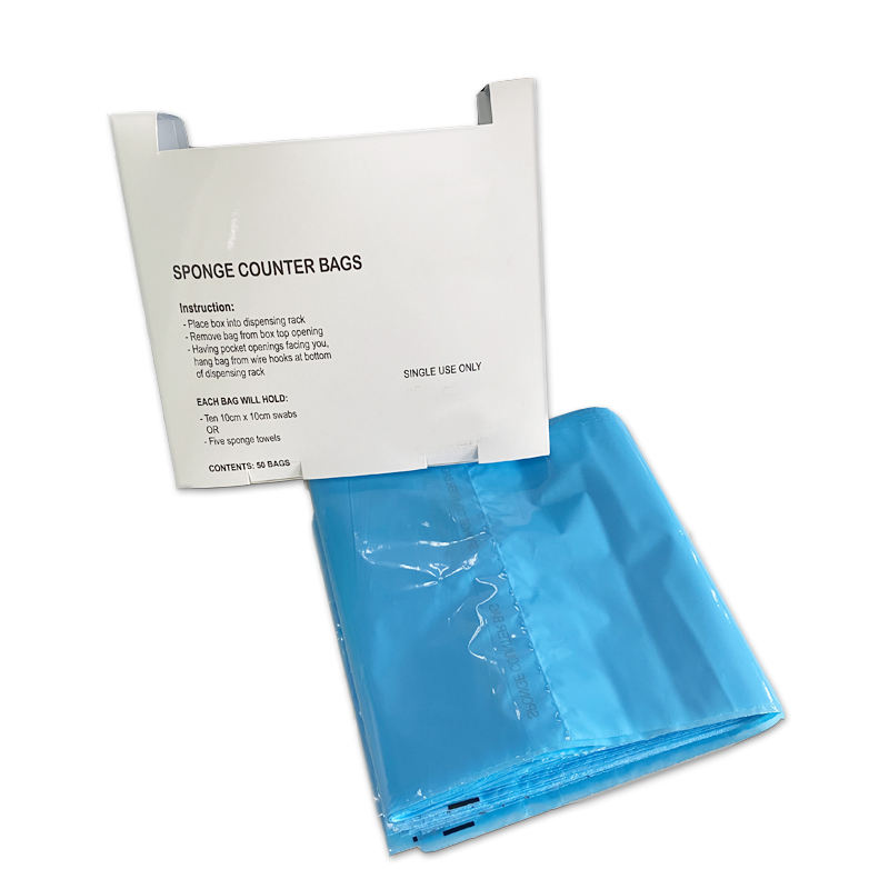 Custom Disposable Plastic Surgical Sponge Counter Bag - Medical Gauze ...