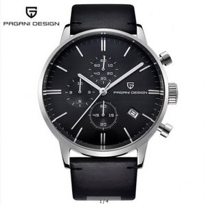 Montre Pagani Design 2720 World Brown Man Quartz, bracelet en cuir véritable authentique, <span class=keywords><strong>chronomètre</strong></span> étanche, calendrier, montre de business - Product Image 4