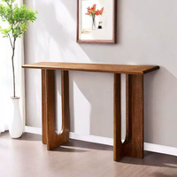Nouvelle table d'entrée moderne en bois massif, banc mural long, comptoir décoratif pour la maison, étagère de rangement pour le hall d'entrée
