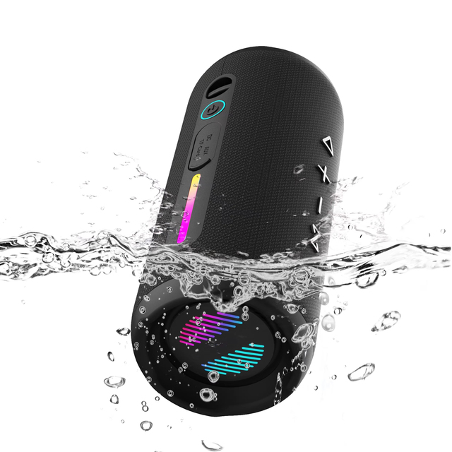 30W LED Flashing Light Wireless Speaker IPX7 Waterproof Outdoor BT5.3 Speaker Power Bass Wireless RGB Light Speaker
