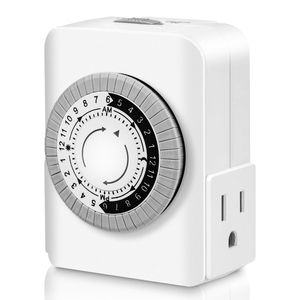 Minuteries mécaniques d'intérieur pour prises électriques avec double <span class=keywords><strong>prise</strong></span> de courant Minuteries mécaniques à brancher 24 heures par jour - Product Image 1