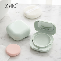 Boîtier vide pour coussin d'air de 15g avec miroir, vert, compact carré en plastique, pour fond de teint coussin et BB