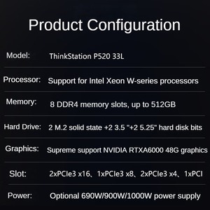 Disponibile Lenovo ThinkStation P520 Tower Workstation Grafica Desktop con Processore Xeon Serie W, Computer per Modellazione 3D e Design - Product Image 6