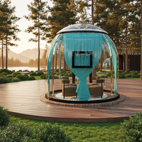 Dôme géodésique en polycarbonate transparent de luxe 360° pour glamping et complexes hôteliers