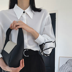 TWOTWINSTYLE <span class=keywords><strong>Bluse</strong></span> <span class=keywords><strong>Eleganti</strong></span> da Donna con Maniche a Lanterna, Colori Contrastanti, Top Casual Autunnali - Product Image 2