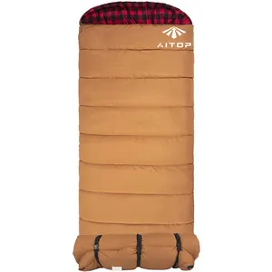AITOP 슈퍼 따뜻한 야외 캠핑 하이킹 새로운 봉투 스타일 침낭 라운지 침낭 후드