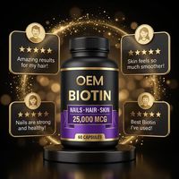 Complément alimentaire sans gluten OEM, capsules de complexe de biotine, collagène, kératine, acide hyaluronique, santé des cheveux, de la peau et des ongles, marque privée personnalisée