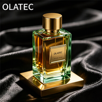 Flacon de parfum carré personnalisé 50 ml, bouchon doré de luxe, atomiseur en verre rechargeable, prend en charge l'étiquetage privé de la marque, parfum